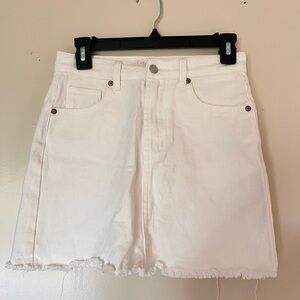Pink Lily White Denim Skirt